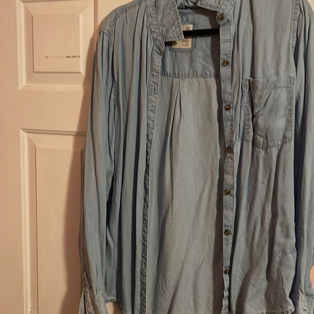 Faux denim shirt